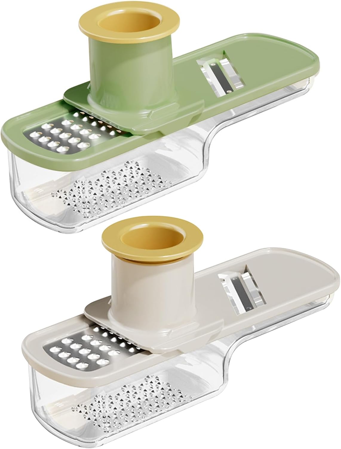 3-in-1 Mini-mandolinen-set – Ingwer-knoblauch-reibe, Gemüseschneider Mit Behälter, Handliches Und Tragbares Küchenutensil, Sicherer Schutz, Ideal Für Camping