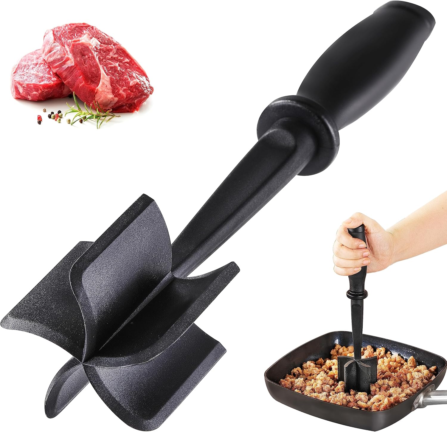 Fleischwolf Zum Zerkleinern Von Rindfleisch Und Hackfleisch, Hitzebeständiger, Gebogener 5-klingen-fleischwolf, Nylon-spatel-fleischwolf Für Burger, Küchenutensilien Zum Zerkleinern Von Mischungen