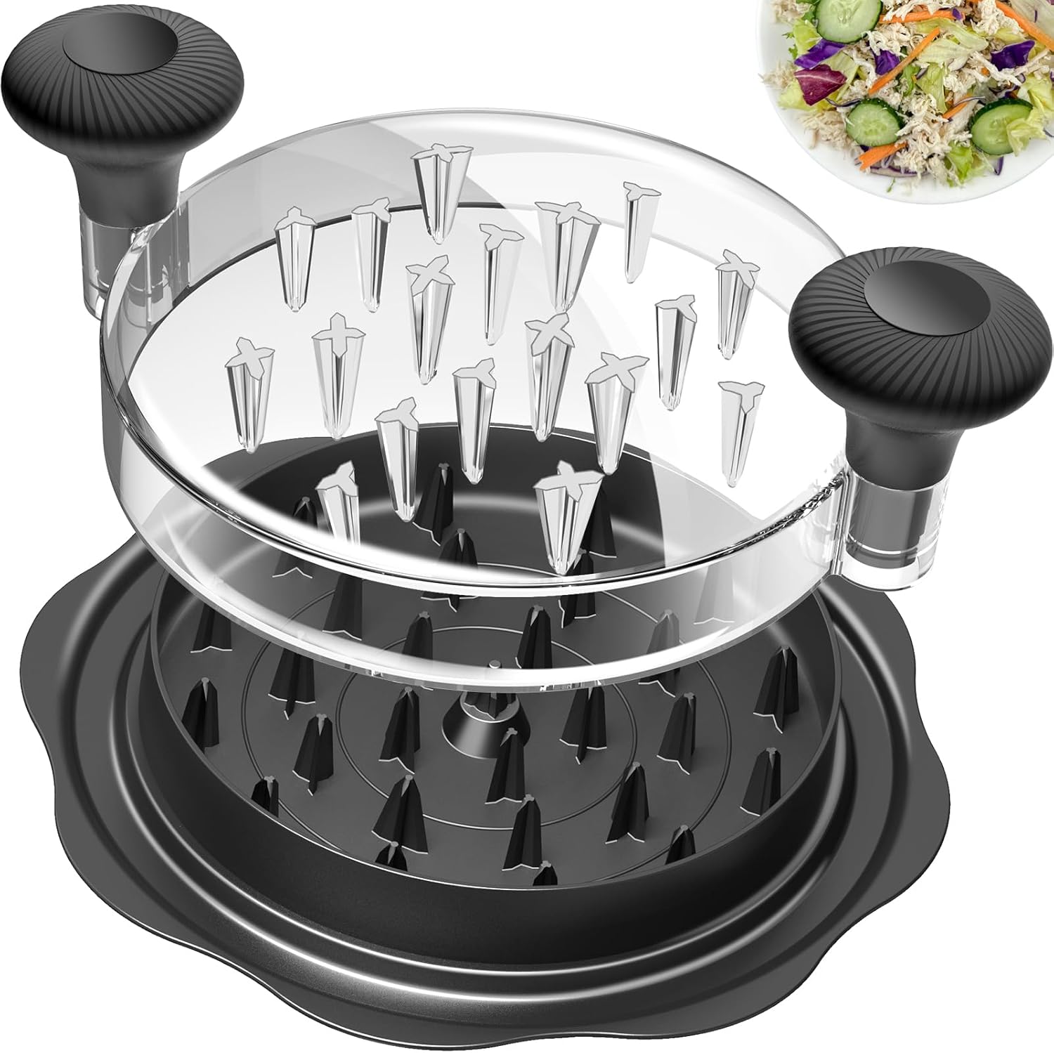 25,4 Cm (10 Zoll) Großer Küchenzerkleinerer, Fleischwolf, Hähnchenzerkleinerer, Rutschfester Boden, Ergonomischer Griff, Schwarz