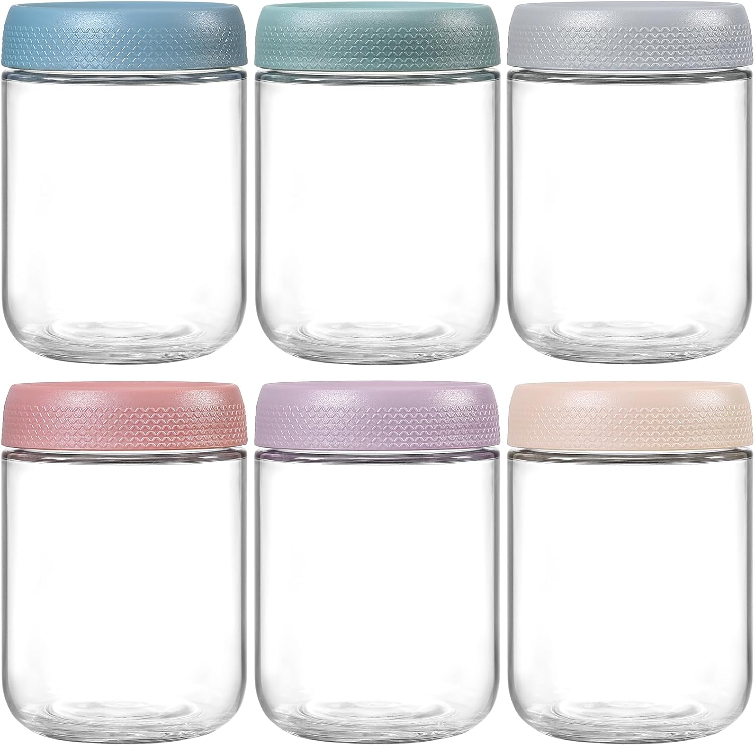 6-unzen- Und 16-unzen-packungen Mit Glasbehältern Mit Luftdichten Deckeln, Weithals-einmachgläser Für Salate, Glasbehälter Zur Aufbewahrung Von Snacks, Joghurt Und Gewürzzucker