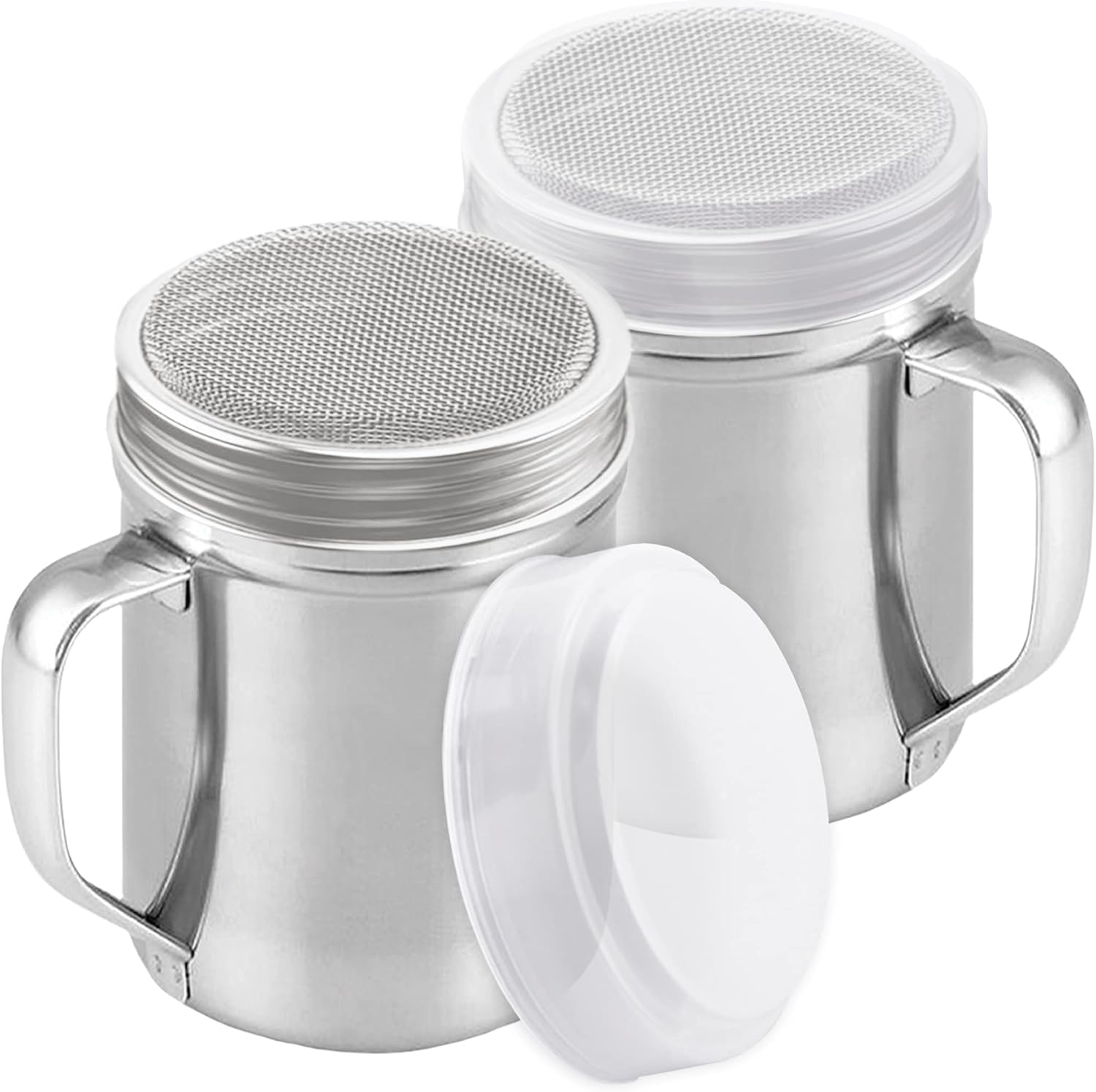 Puderzuckerstreuer Mit Griff – Zimtstreuer Für Die Kaffeebar – Feinmaschiges Belüftungssystem – 170,1 G (ca.), 2er-pack Stil: Schlank