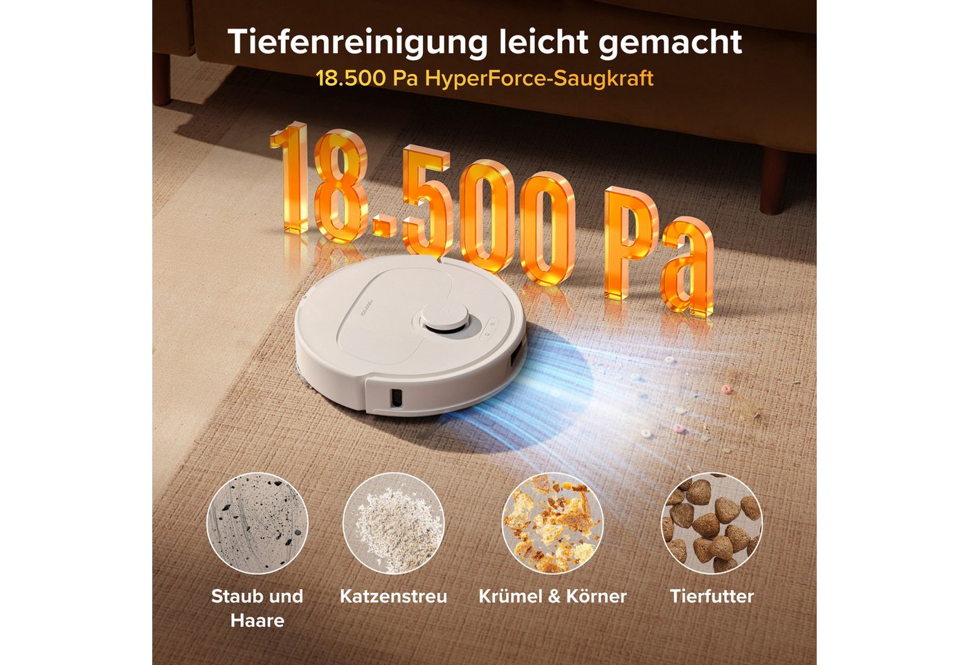 Roborock Qrevo S Pro Saugroboter Saugroboter Mit Absaugstation Wischfunktion, 18.500 Pa, 75 °c Heißwasser-moppreinigung, Anti-tangle System, Reactive Tech Hindernisvermeidung, All-in-one Dock Weiß