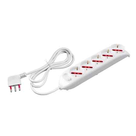 Mehrfachstecker Mit Schalter Rosi 4 Plätze - Farbe Weiß