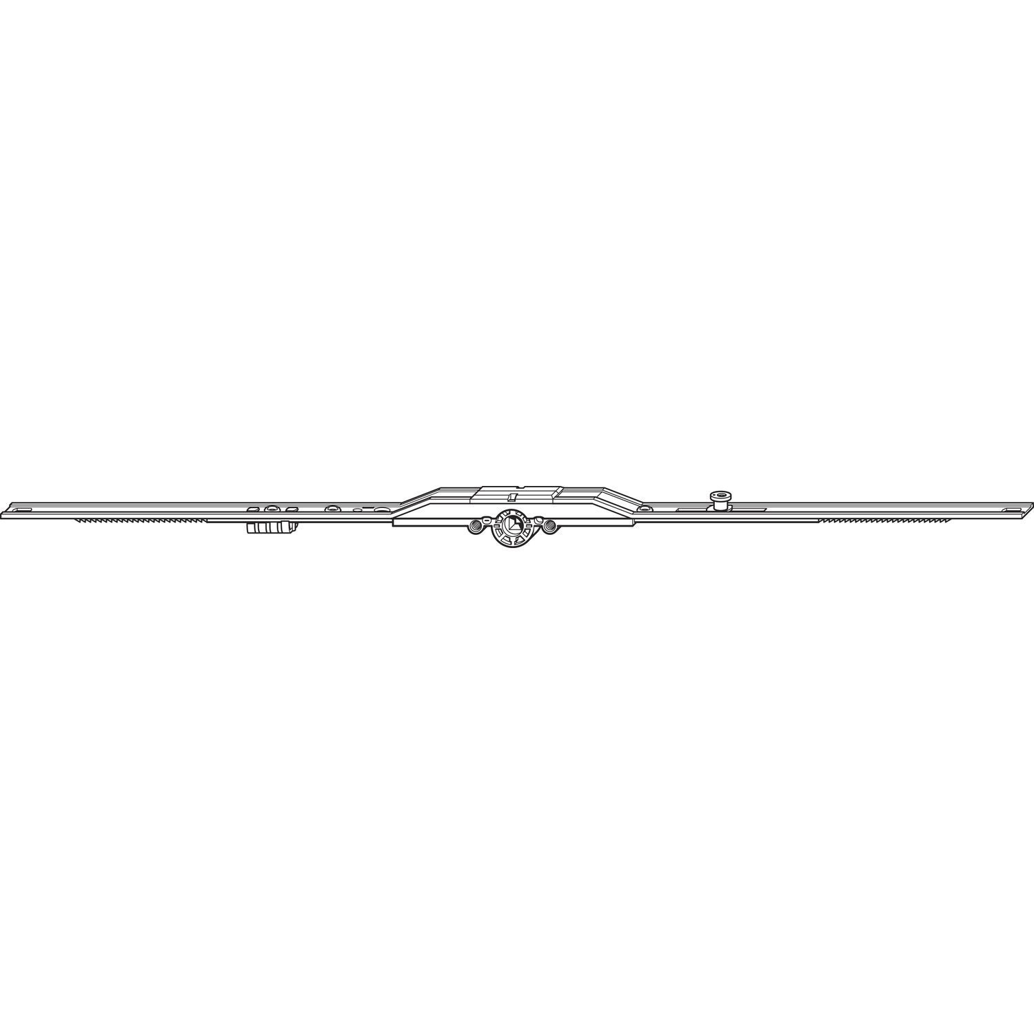 Roto Nt/nx Dk-getriebe Mittig/variabel - Fenstergetriebe - Drehkippbeschlag Dm 8 Mm L1380 Mm 2v Zapfen Silber