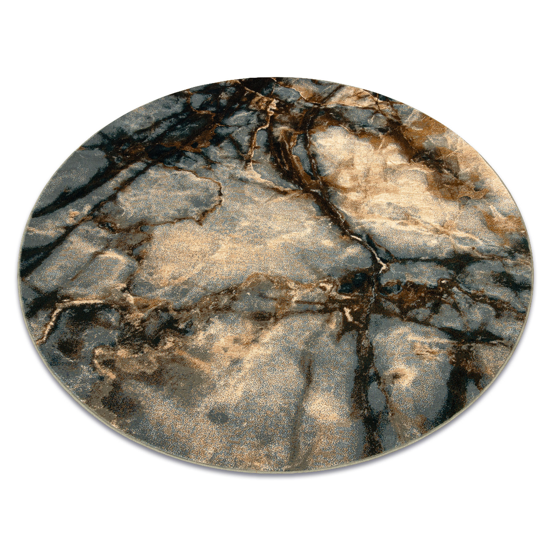 Wollteppich Omega Elian Kreis Marmor Iron Grün Green Rund 135 Cm