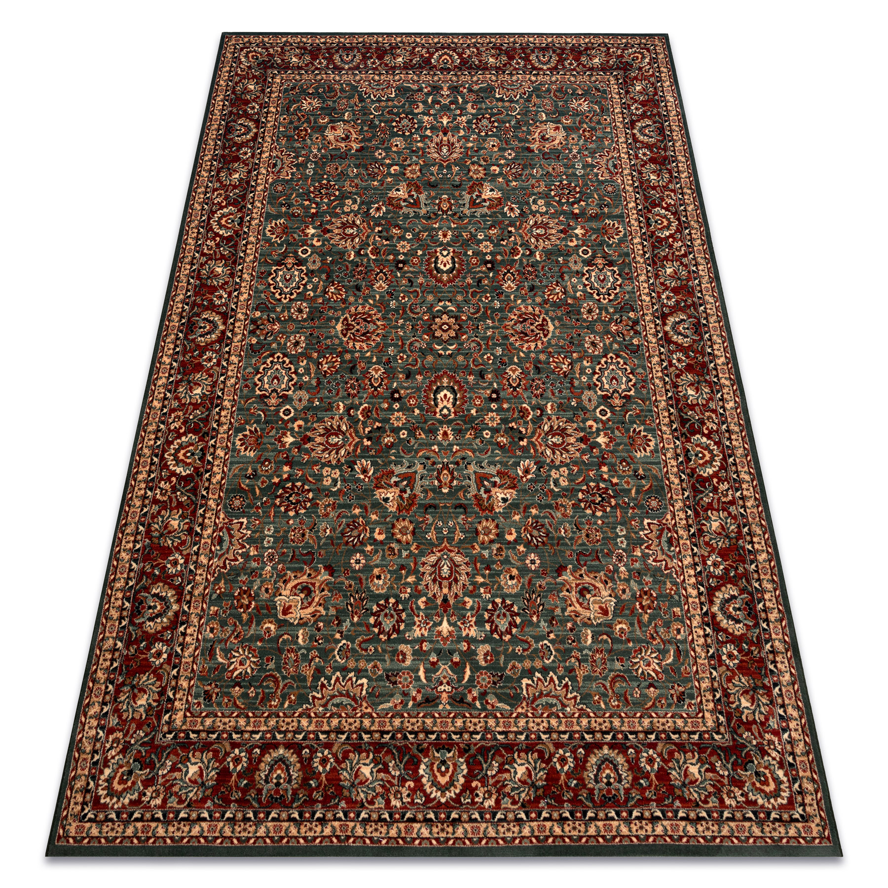 Wollteppich Kashqai 4362 400 Ornament Grün / Rotwein Green 240x340 Cm