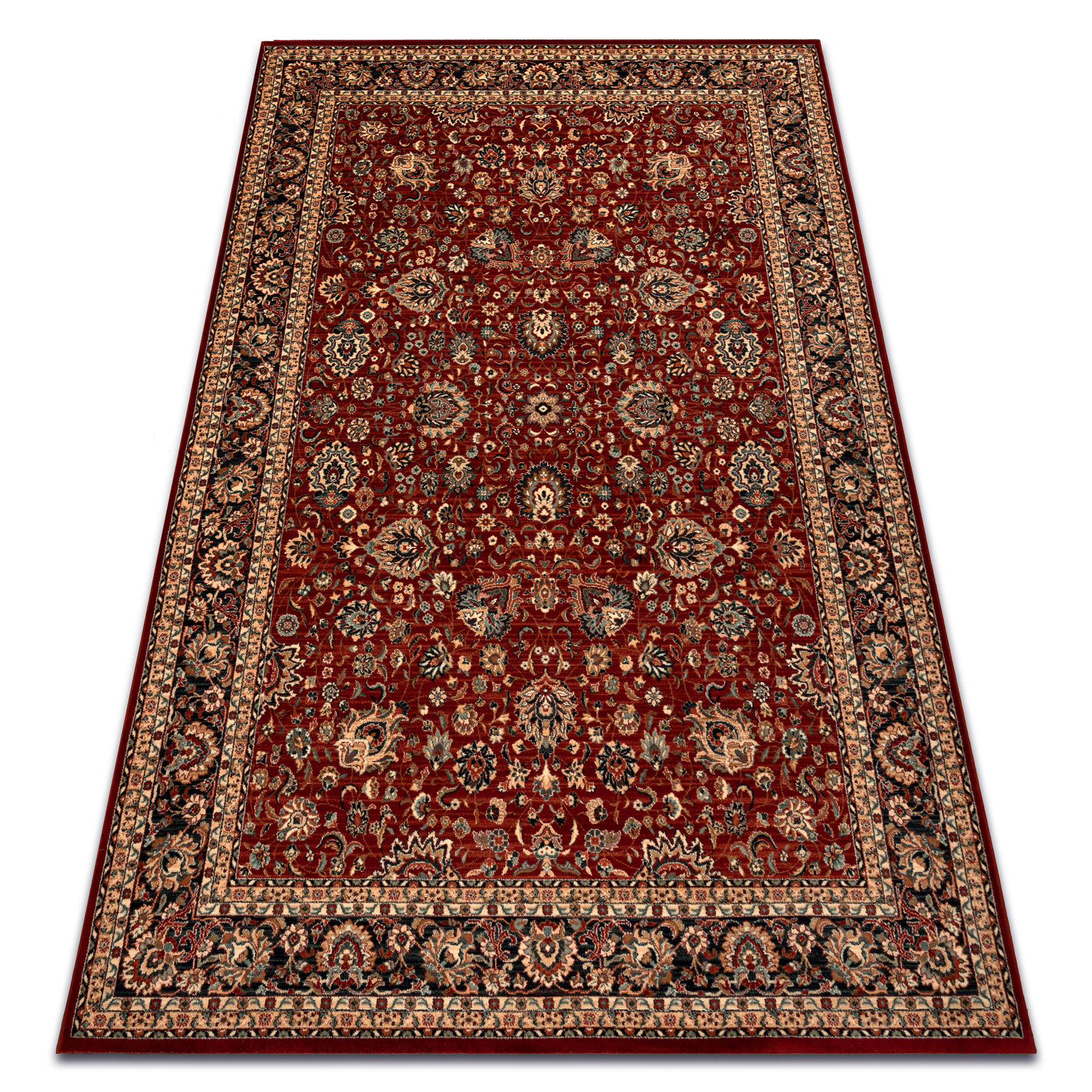 Wollteppich Kashqai 4362 300 Ornament Rotwein / Schwarz Red 240x340 Cm