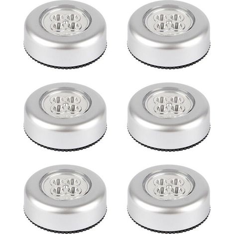 Set Mit 6 Batteriebetriebenen, Kabellosen Touch-leuchten, Stick Tap Touch Lampe, Klebe-druckleuchte Für Schränke, Regale, Arbeitsplatten Oder Waschküchen, Kabelloses Touch-licht, Batterie Nicht Enthal
