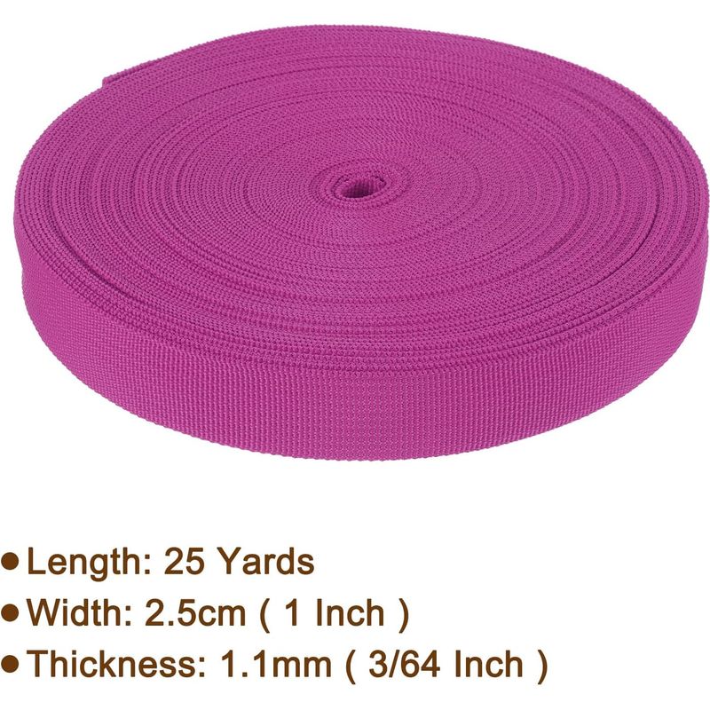 Nylon-gurtband, 25 Yards X 1 Zoll, Leichtes Polypropylen-gurtband Für Rucksackgurte Zur Reparatur Von Heimwerkergeräten, Outdoor-gepäckgurte, Rosarot