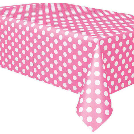 Stück (rosa) Rechteckige Pvc-wachstuchtischdecke 137 X 183 Cm Mit Punkten