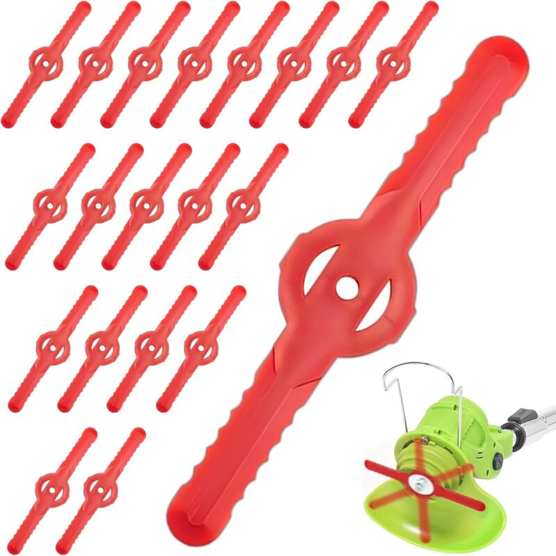 100 Stück Lame Coupe Bordüre: Lames De Rechange Und Plastique De 14cm Für Pelouse, Parc, Ferme, Verger, Lames En Plastic Für Coupe-bordure, Lames De Coupe Herbe, Rouge