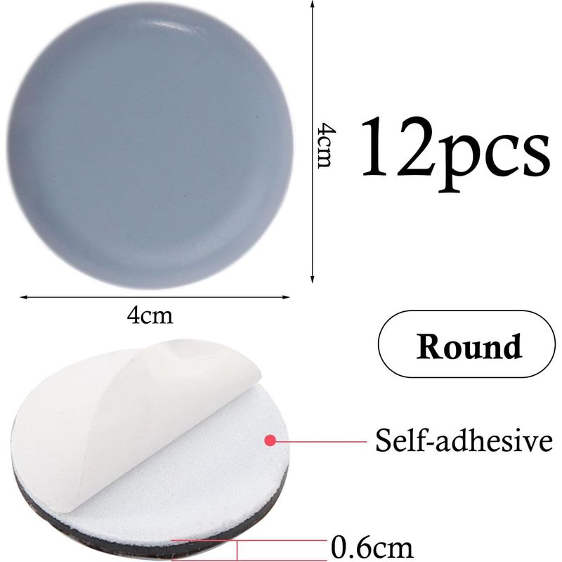 12 Runde Möbelgleiter Ø 40 Mm Mit Selbstklebenden Teflon-ptfe-pads Zum Effektiven Schutz Von Tischfüßen. Geeignet Für Stühle, Böden, Teppiche Und Schwere Möbel.
