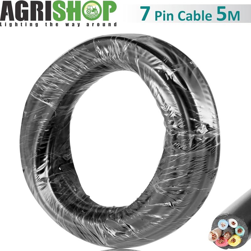 M Flryy Fahrzeugkabel, 7-adrig X 0,65 Mm², 12 V/24 V, Rundkabel, Anhängerkabel, Wohnwagenkabel, 7-adriges Anhängerverlängerungskabel, Elektrokabel