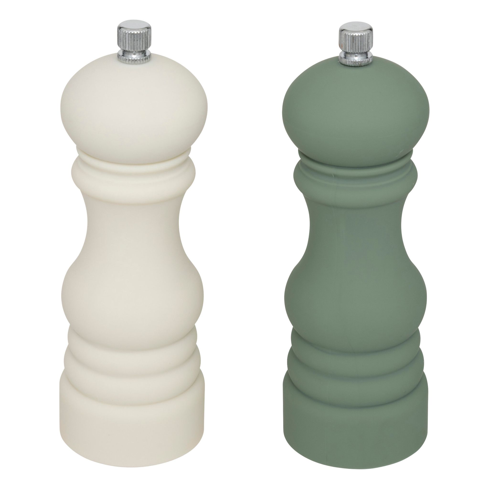 Set Mit 2 Sensia Gewürzmühlen 14,5 Cm Weiß/grün