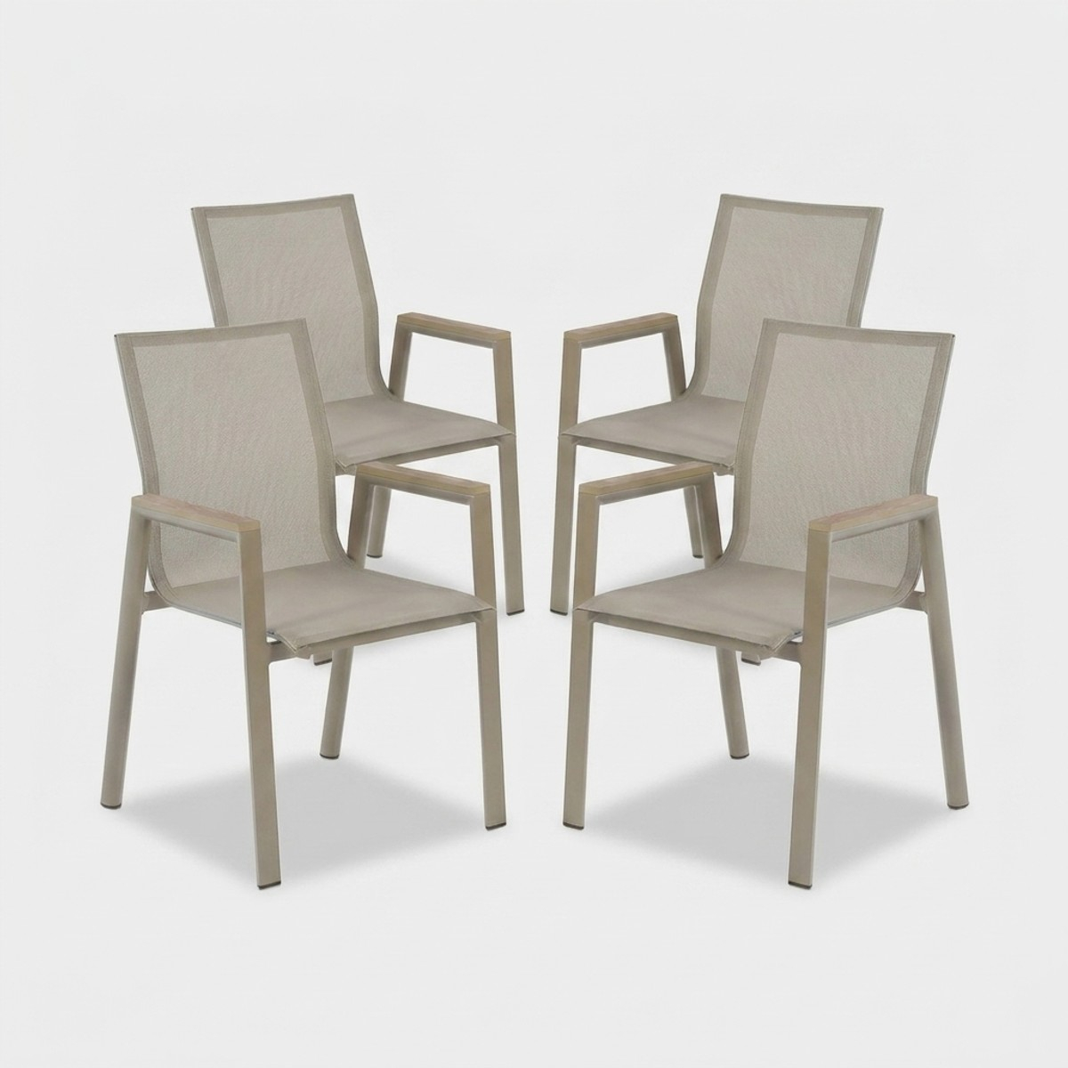 4er-set Stapelbare Gartenstühle Aus Aluminium