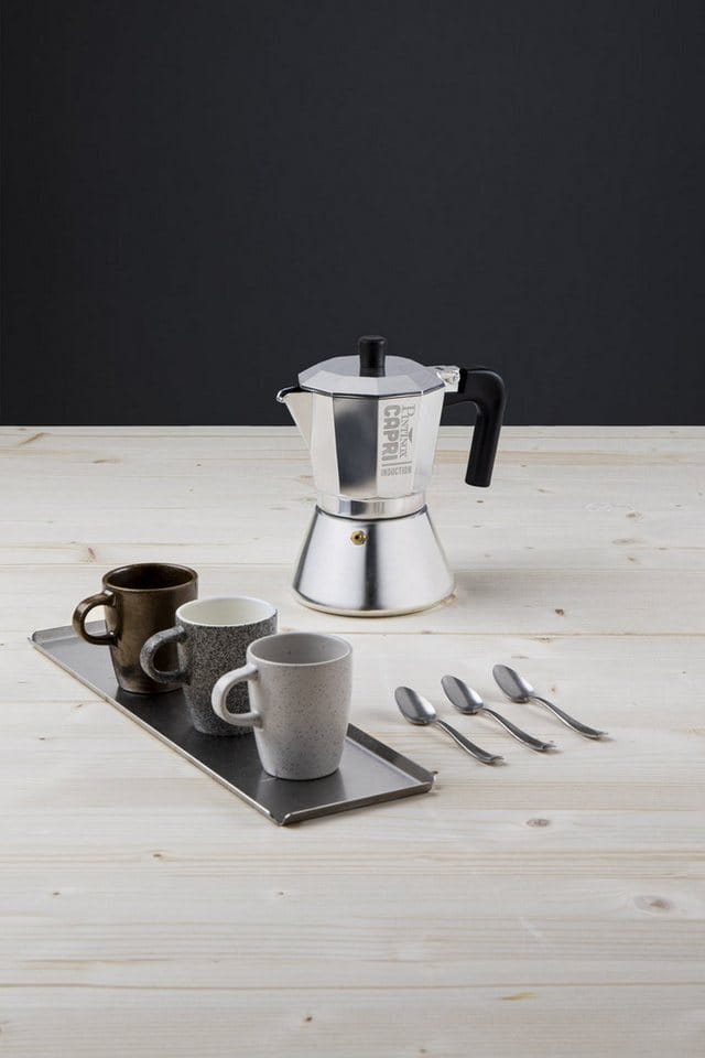 Moka Induktions-kaffeemaschine 3 Tassen, Professionelles Aluminium, Capri