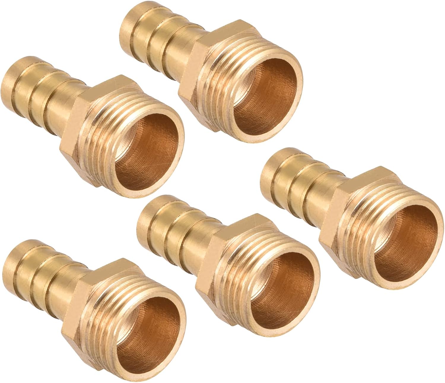 10-mm-schlauchanschluss Auf G3/8-außengewinde X 5 Stück Messing-schlauchanschluss Gerade Für Luft-, Wasser-, Kraftstoff- Und Pneumatikschläuche, Gold