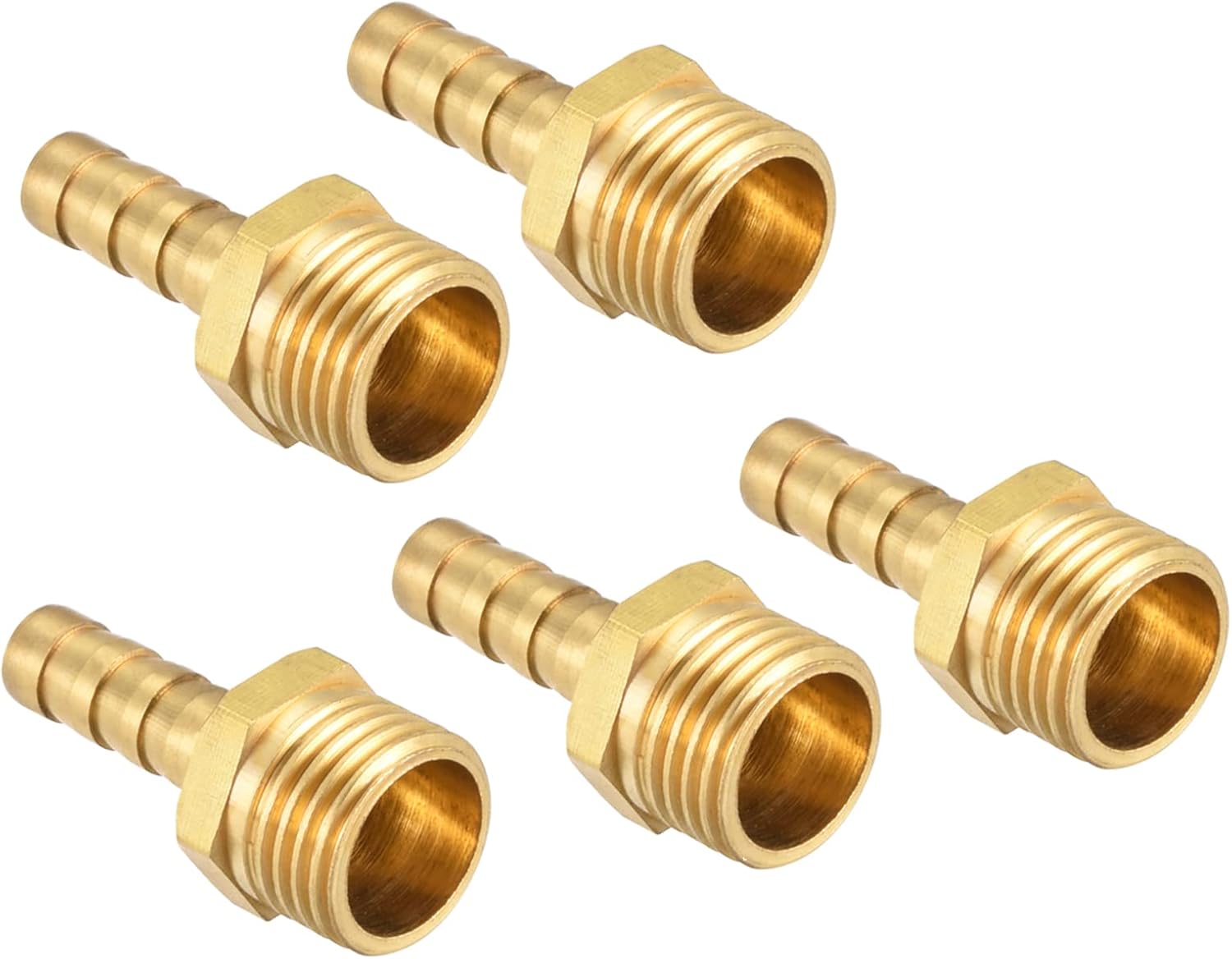 G1/4 Schlauchtülle, 6 Mm Außengewinde X 5 Stück - Gerade Messing-schlauchverschraubung Für Luft-, Wasser-, Kraftstoff- Und Pneumatikschläuche (gold)