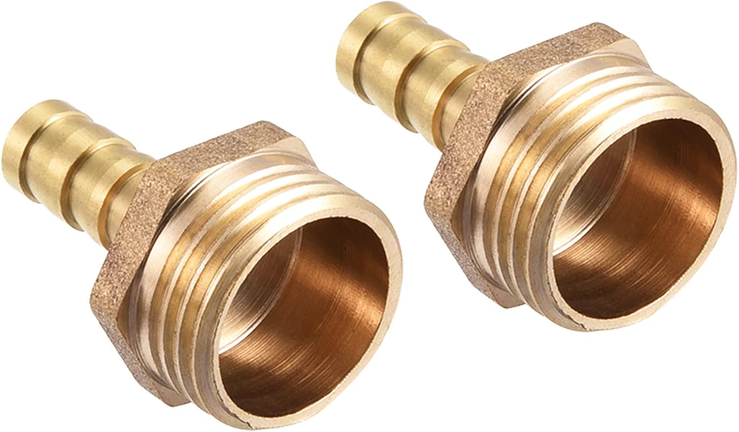 8-mm-schlauchanschluss Auf G1/2-außengewinde, 2 Stück, Gerade Messing, Für Luft-, Wasser-, Kraftstoff- Und Pneumatikschläuche, Gold