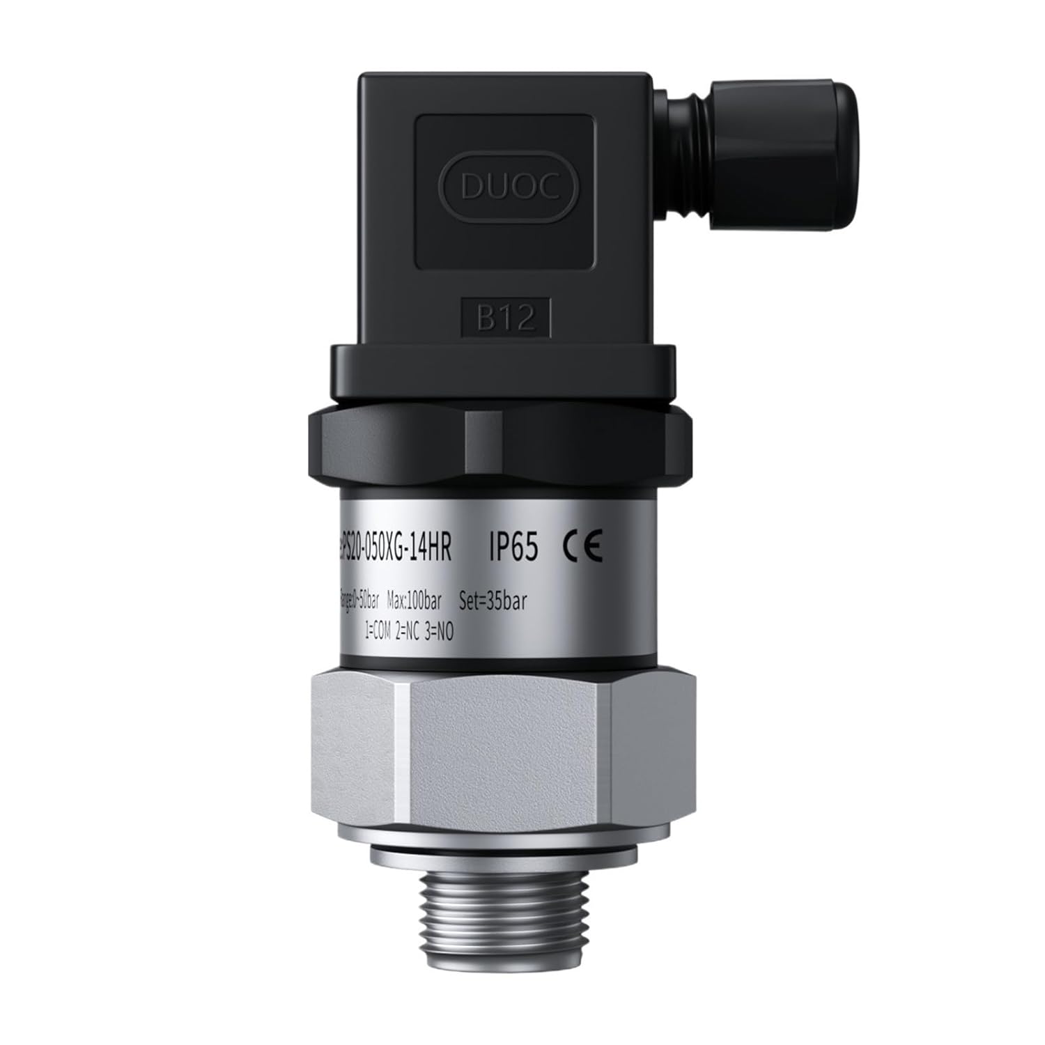 Einstellbarer Mechanischer Druckschalter 0–16 Bar, Edelstahl 304, Membran, Öl, Wasser, Luft, Industriell