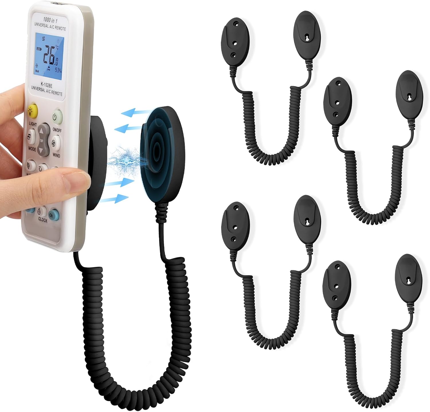 4er-pack Magnetische Kabelhalterung, Federkabel, Klebebefestigung, Verlustschutz, Für Fernbedienung, Wohnzimmer
