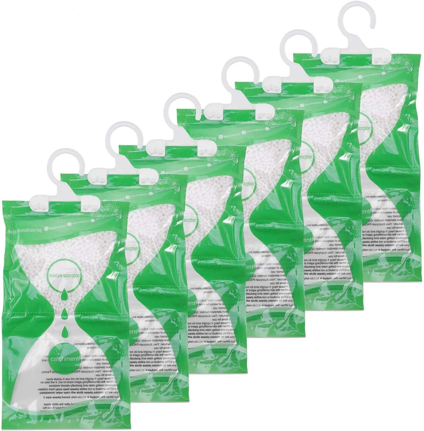 Set Mit 6 Luftentfeuchtern, Integriertem Haken, Absorptionsbeutel, Für Kleiderschrank Und Keller