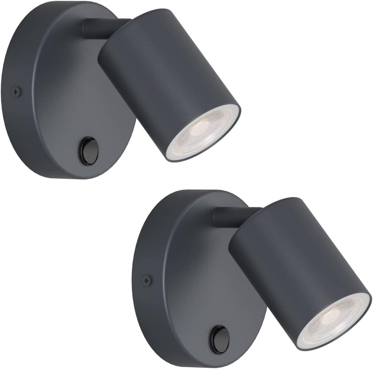 Zweiteilige Wandstrahler, Aluminium, Eisen, Gu10, 350° Verstellbar, Schalter, Wohnzimmer, Schlafzimmer, Küche
