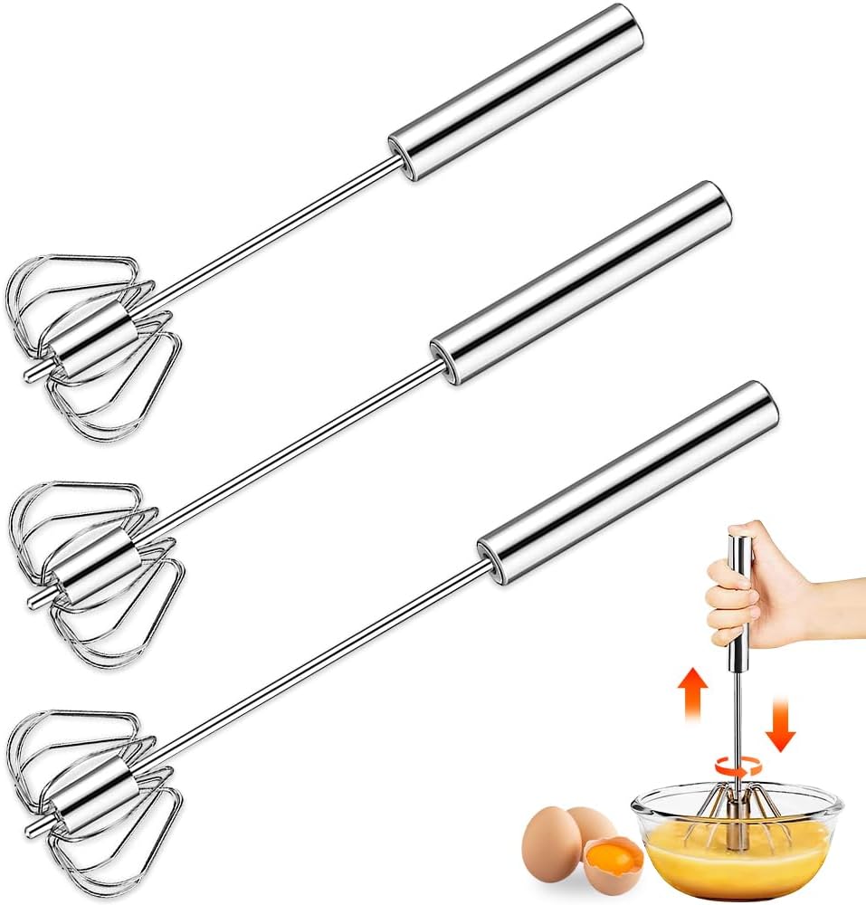 Schneebesen, Edelstahl, Halbautomatische Rotation, Zeitsparend, Profiküche, Für Eier Und Sahne