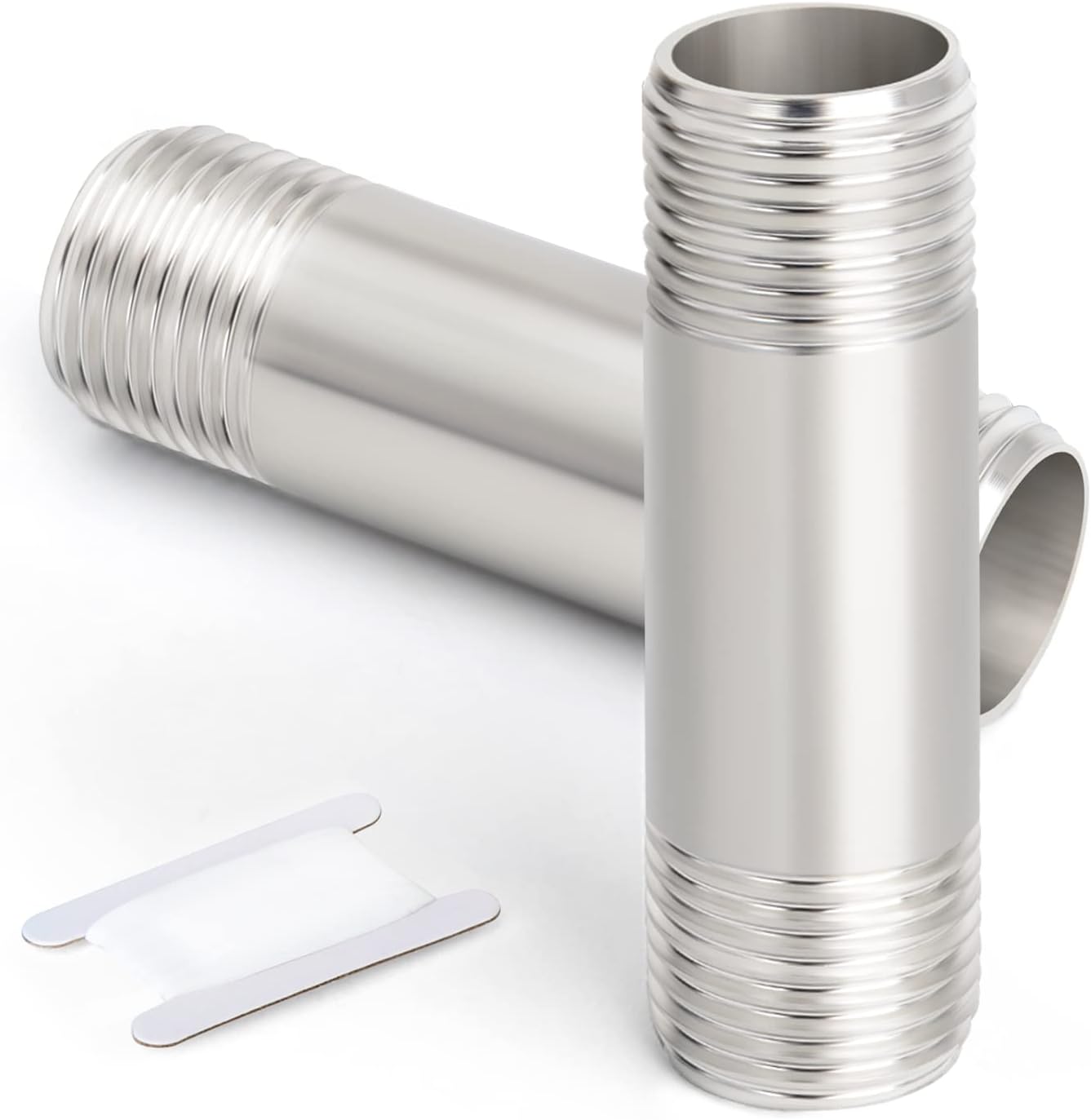 Stück 50 Mm 1" X 1" Außengewinde-nippel Aus Edelstahlguss 304, Silberfarben, 1/2" M-1/2" M