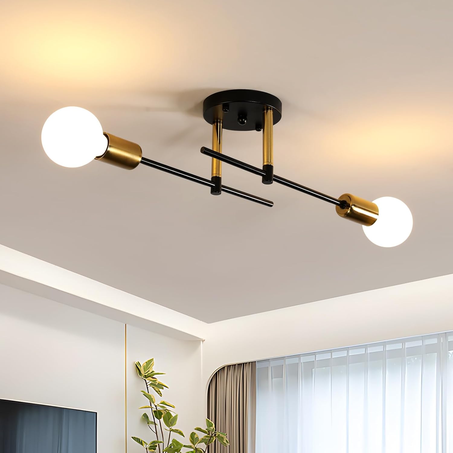 Industrieller Kronleuchter, Vintage-design In Schwarz Und Gold, E27-fassung, Für Wohnzimmer, Küche, Esszimmer