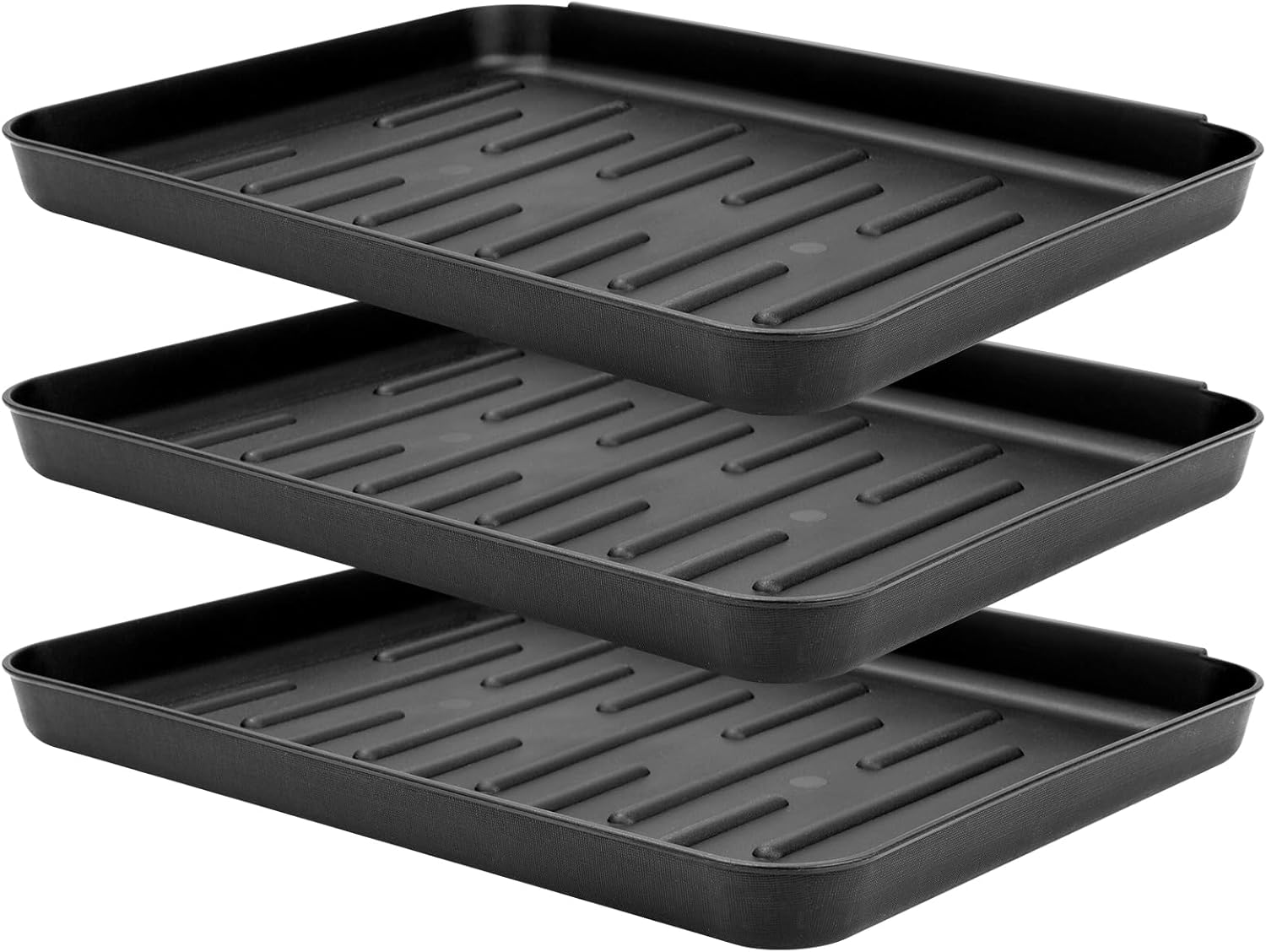 3-teiliges Tablett-set, Erhöhter Rand, Abs-kunststoff, Rutschfest, Für Den Eingangsbereich