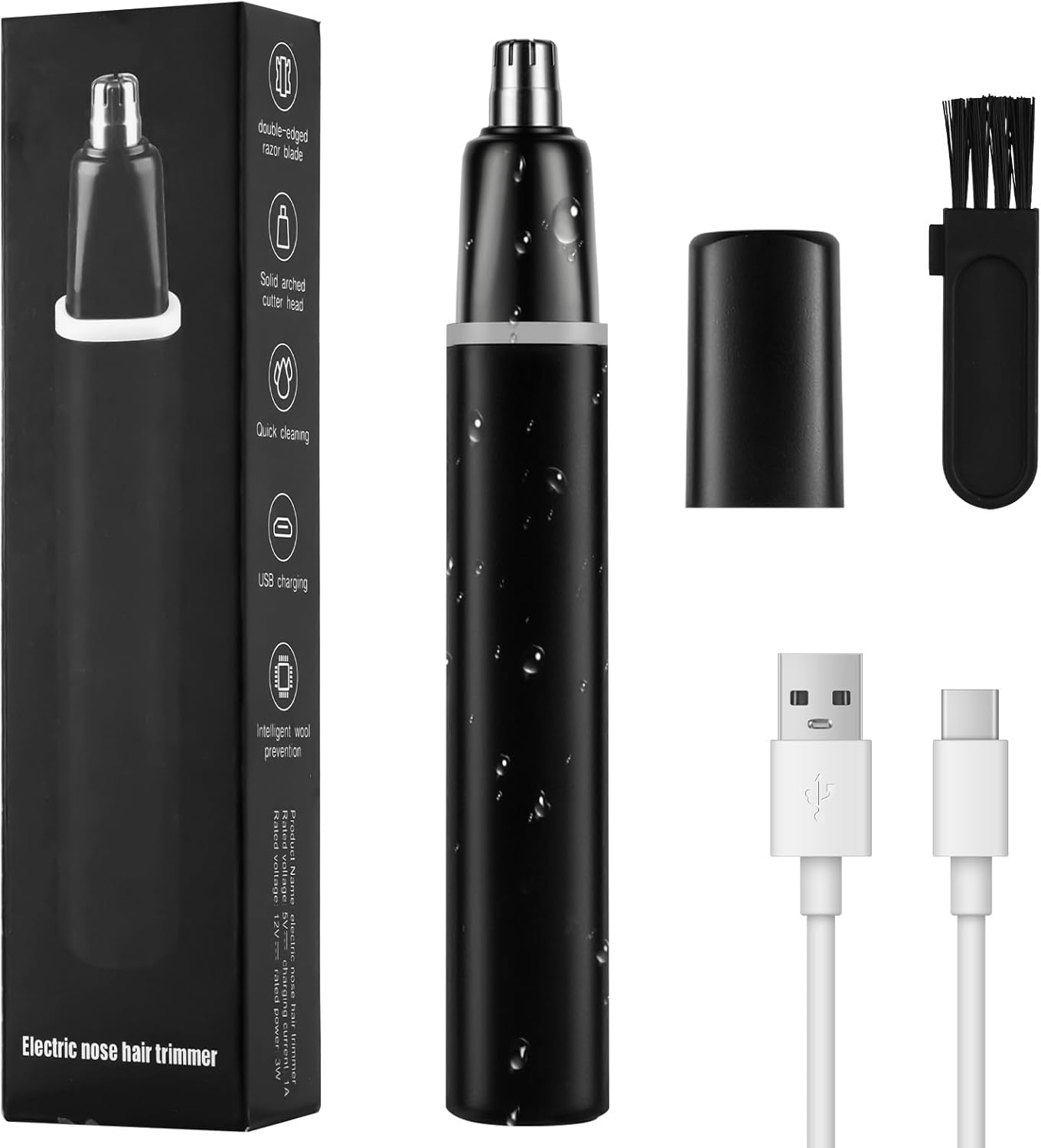 Nasen- Und Ohrhaartrimmer, Usb-aufladbar, Abwaschbare Klinge, Wasserdicht, Für Männer Und Frauen