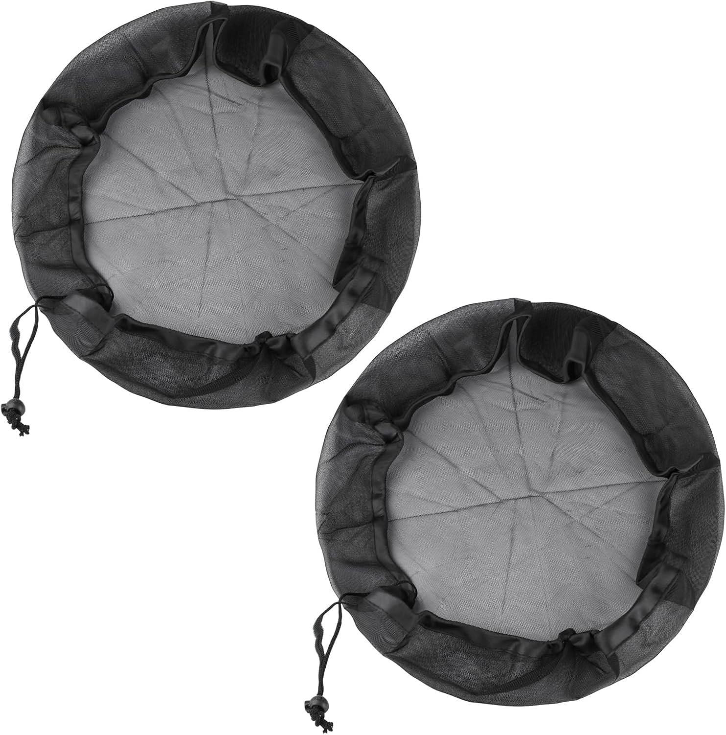 Set Mit 2 Schutznetzen, Verstellbarer Kordel, Polyestergewebe, Für 60-cm-wasserfässer, Gartenterrasse