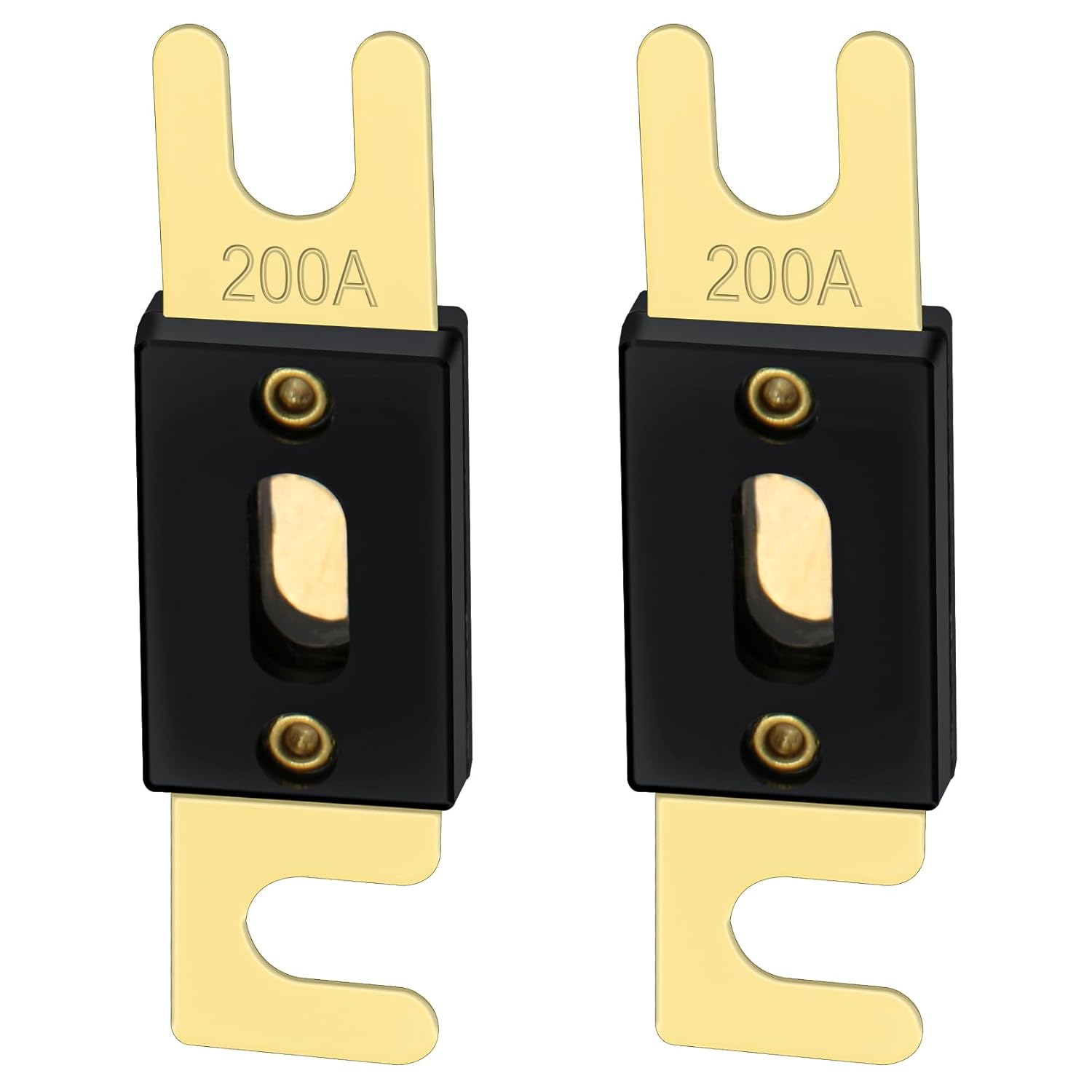 Packung Mit 2 Anl 200a Gold- Und Schwarz-sicherungen Für Auto-audiosysteme