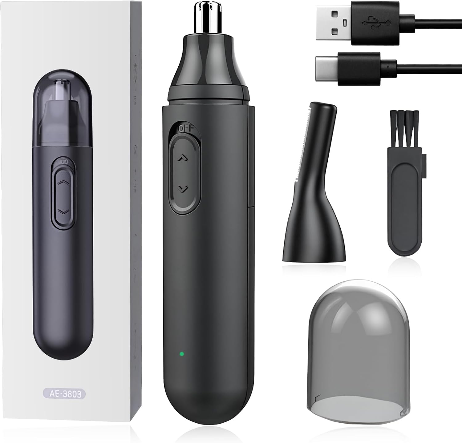 4-in-1 Nasenhaartrimmer, Usb-aufladbar, Wasserdicht, 360° Drehbarer Kopf, Für Männer Und Frauen