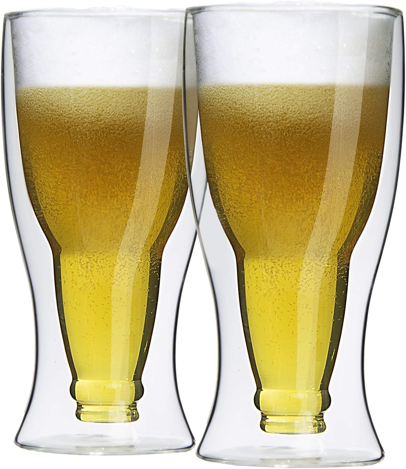 Set Mit 2 Doppelwandigen Biergläsern Aus Borosilikatglas, 350 Ml, Spülmaschinenfest, Für Zuhause