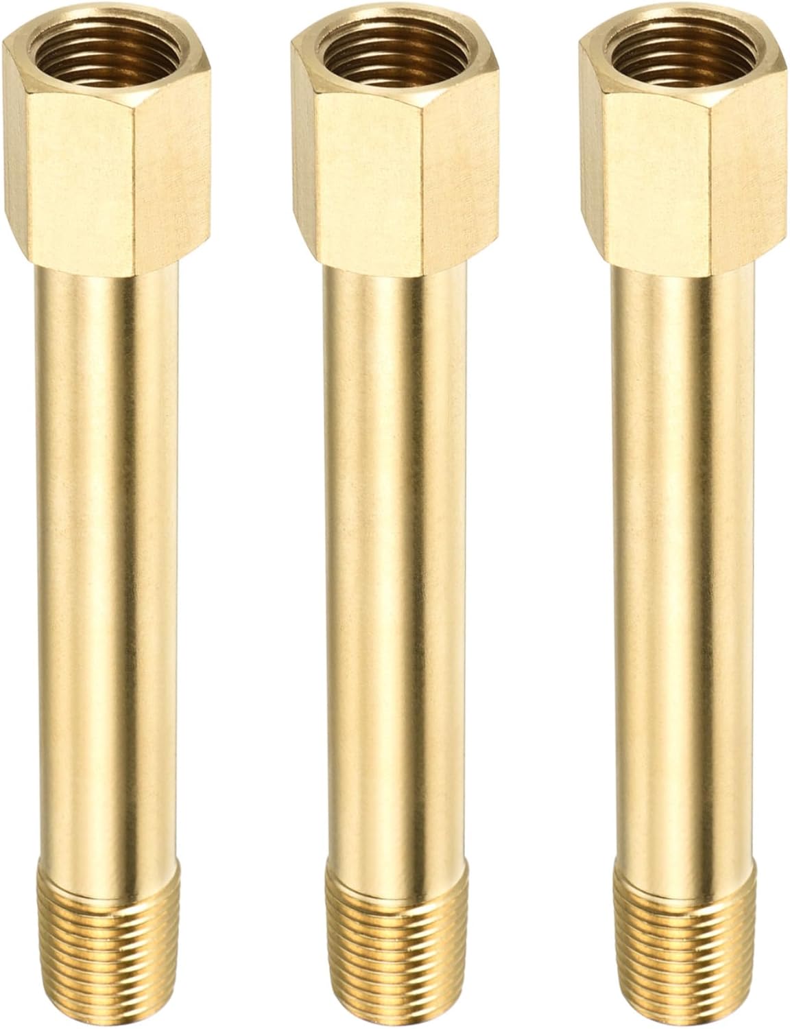 3er-pack Verlängerungs-schlauchverbinder - Messing-sechskantkupplung, Konverteradapter, Für Industrielle Anwendungen, (g1/4 Innengewinde G1/4 Außengewinde 100 Mm, Gold)