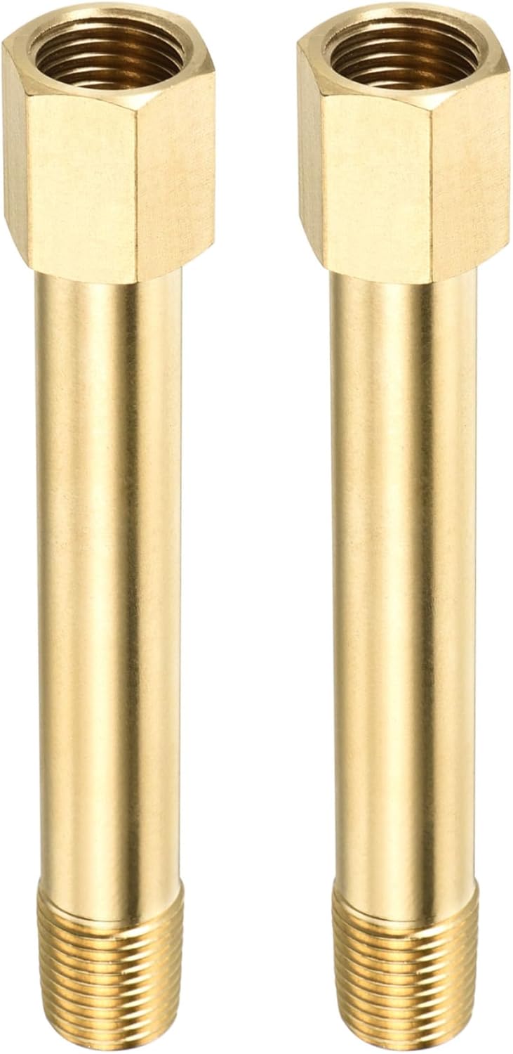 2er-pack Verlängerungsschlauchverbinder - Messing-sechskantkupplung, Konverteradapter, Für Industrielle Anwendungen, (g1/4 Innengewinde Auf G1/4 Außengewinde 100 Mm, Gold)