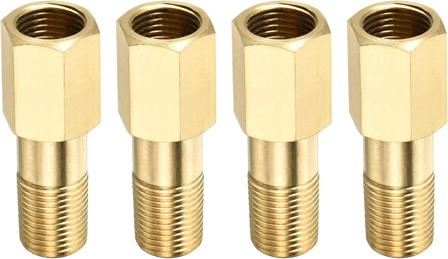 4er-pack Verlängerungs-schlauchverbinder - Messing-sechskantkupplung, Konverteradapter, Für Industrielle Anwendungen, (g1/8 Innengewinde G1/8 Außengewinde 35 Mm, Gold)