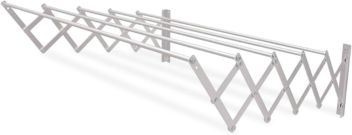 Ausziehbarer Wandwäschetrockner 6 M², Edelstahl/aluminium, Faltmechanismus, Für Den Innen- Und Außenbereich