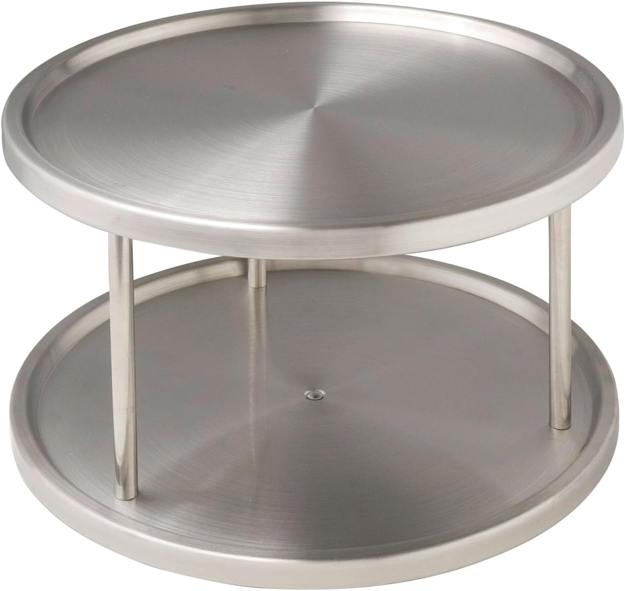 Drehbares Duo-tablett, Gebürsteter Edelstahl, 2 Um 360° Drehbare Ablagen, Küchen- Und Schrankaufbewahrung