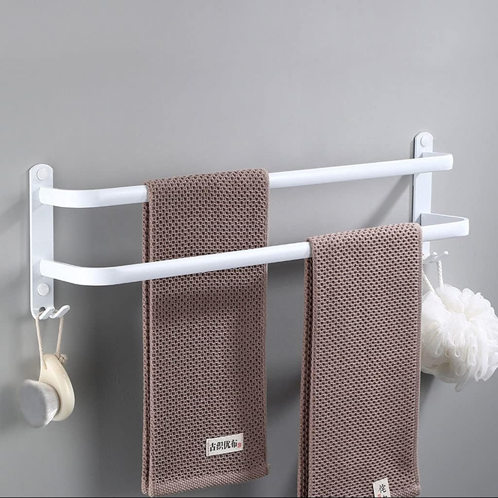 Wandhandtuchhalter – 2-stufig – Aluminium – Mit Haken – Bad Und Küche – 40 Cm, Weiß