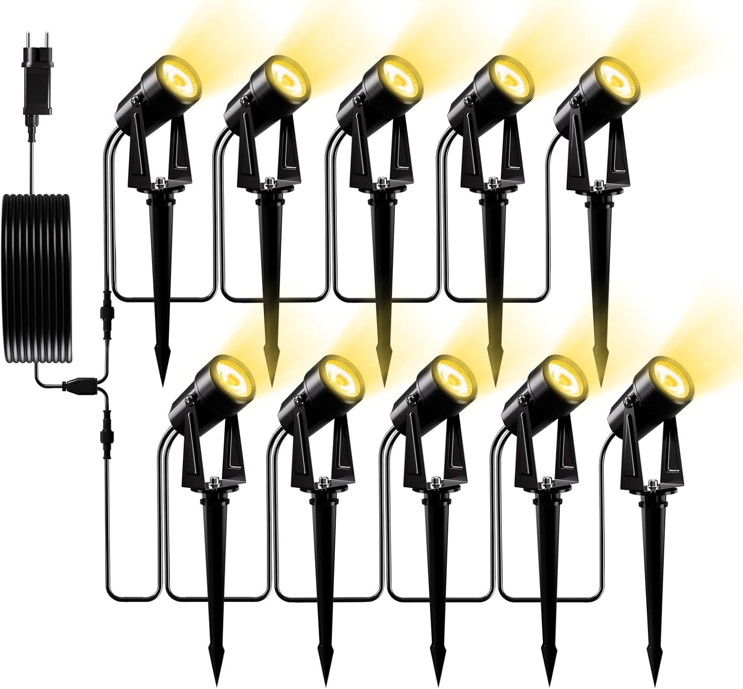 10 Led-außenstrahler, 31 M, Warmweiß (3000 K), Schutzart Ip65, Für Gartenwege Und Teiche