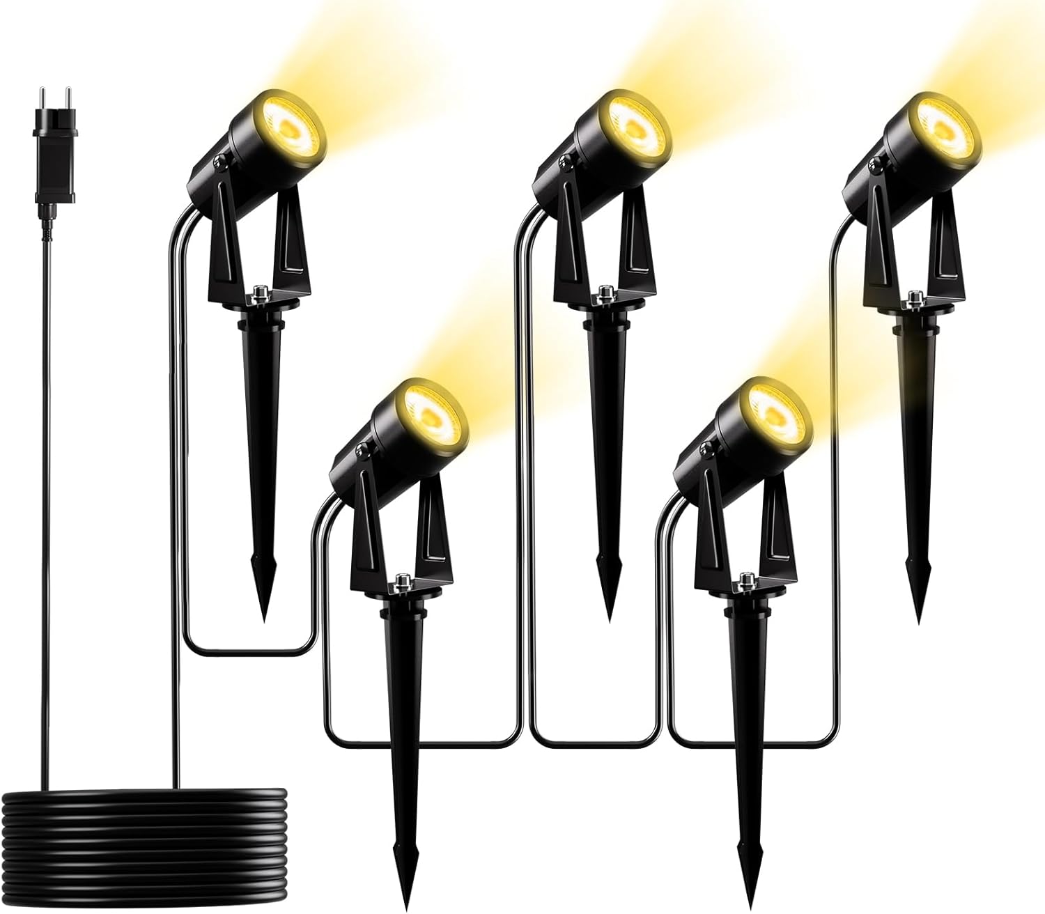 5er-set Led-außenstrahler, 17 M, Warmweiß (3000 K), Schutzart Ip65, Für Garten, Wege Und Teich