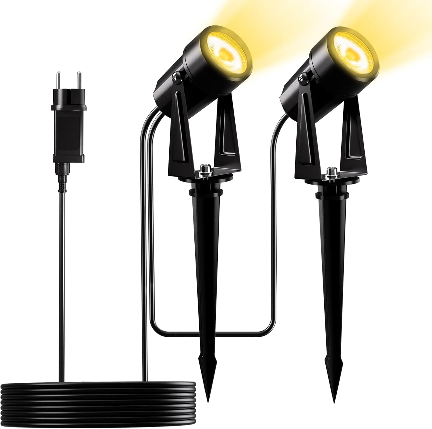 2er-set Led-außenstrahler, 6 M, Warmweiß (3000 K), Schutzart Ip65, Für Garten, Wege Und Teich