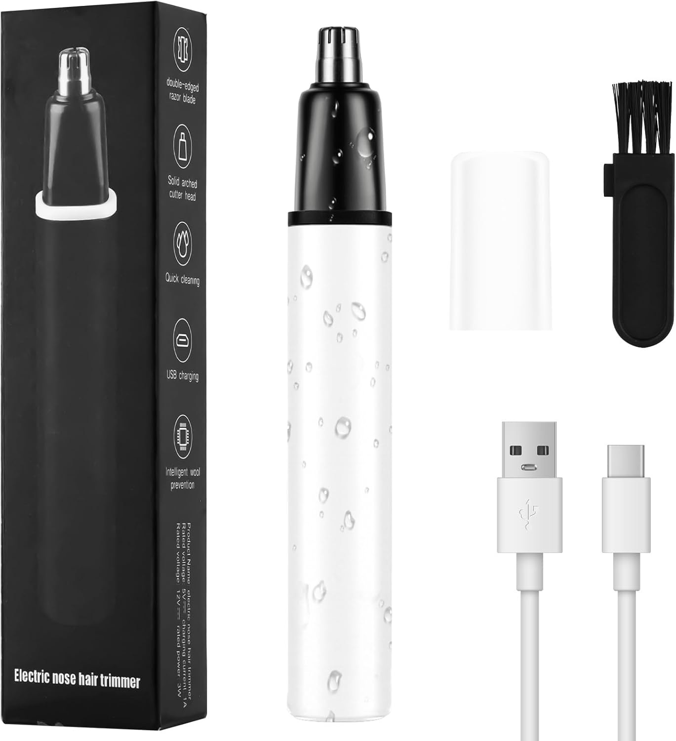 Nasen- Und Ohrhaartrimmer, Usb-aufladbar, Abwaschbare Klinge, Schmerzfrei, Für Männer Und Frauen