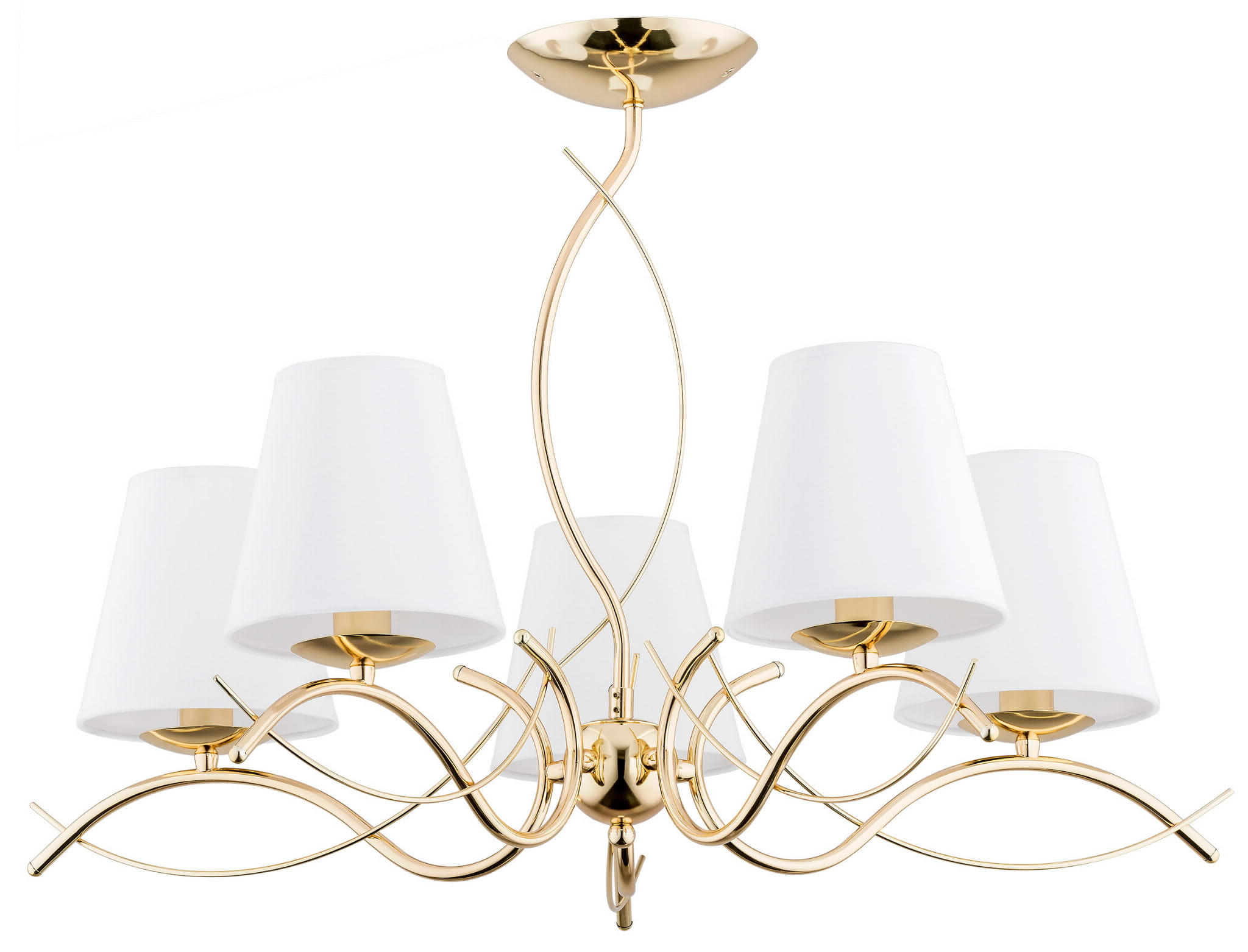 Monza Gold-kronleuchter 5xe14 Gold Mit Alfa 27615 Lampenschirmen