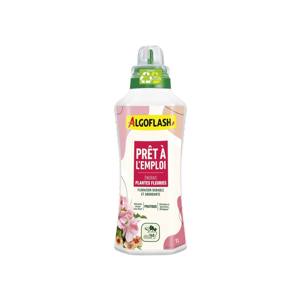 Flüssigdünger Algoflash Fertilizer Liquid Flowering Plants 1l Gebrauchsfertig Biologisch Kompatibel