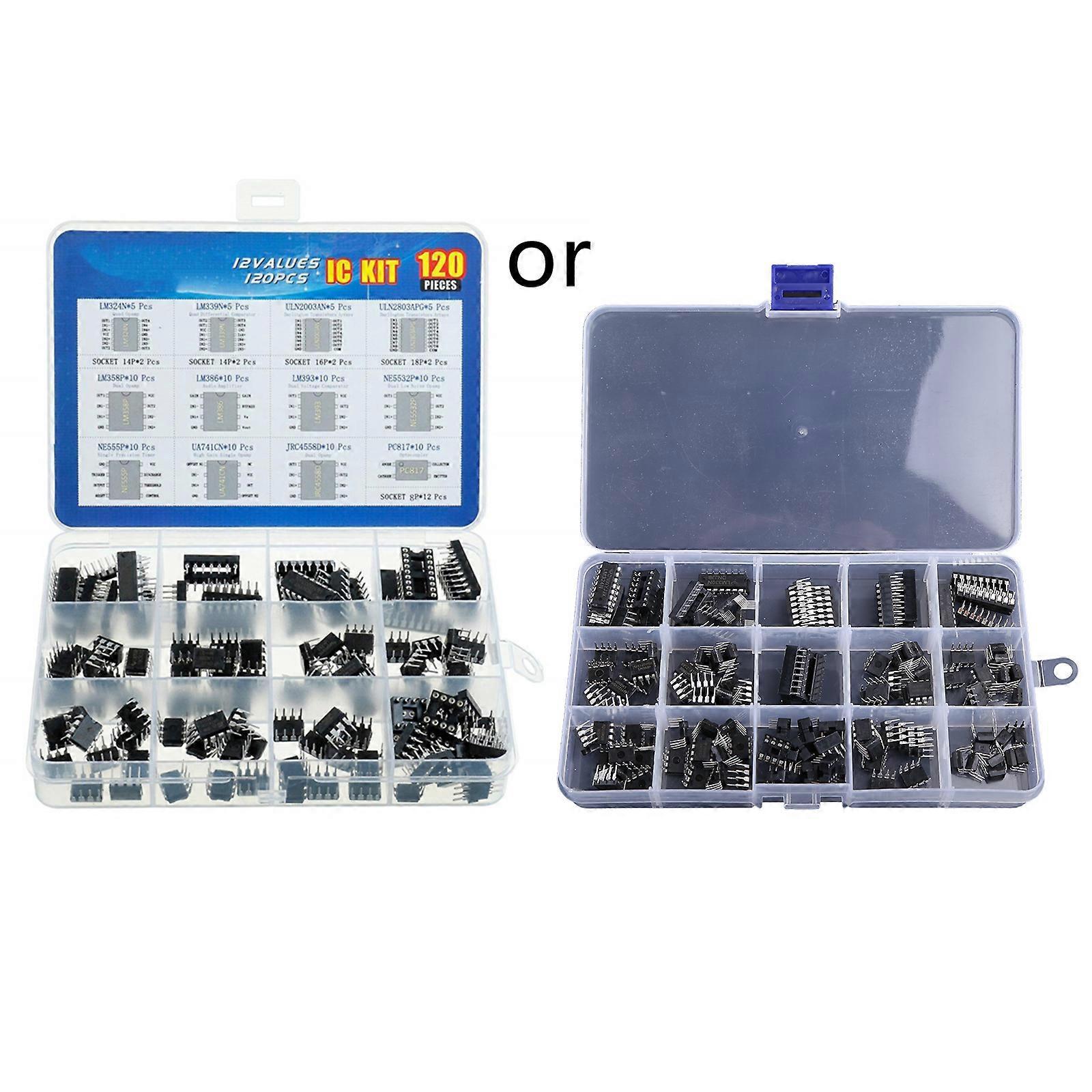 Ic-chip-sortiment-kit Einzelpräzisions-timer-oszillatoren 120 Stück Lm393 Lm324