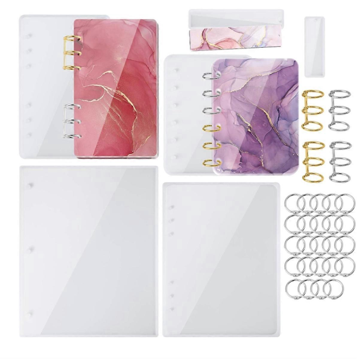 Großes Notizbuchdeckel-epoxidharz-formen-set A4, A5, A6, A7 Mit Binderringen